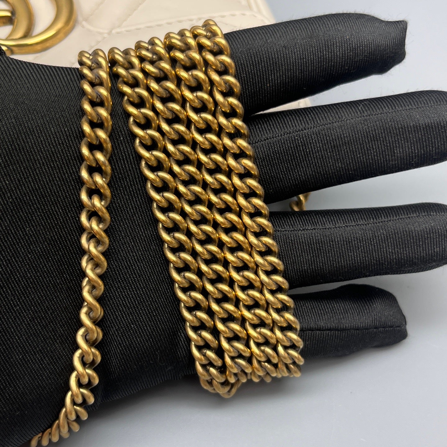 Gucci - GG Marmont Mini Chain Bag - Leather - White - (mini)