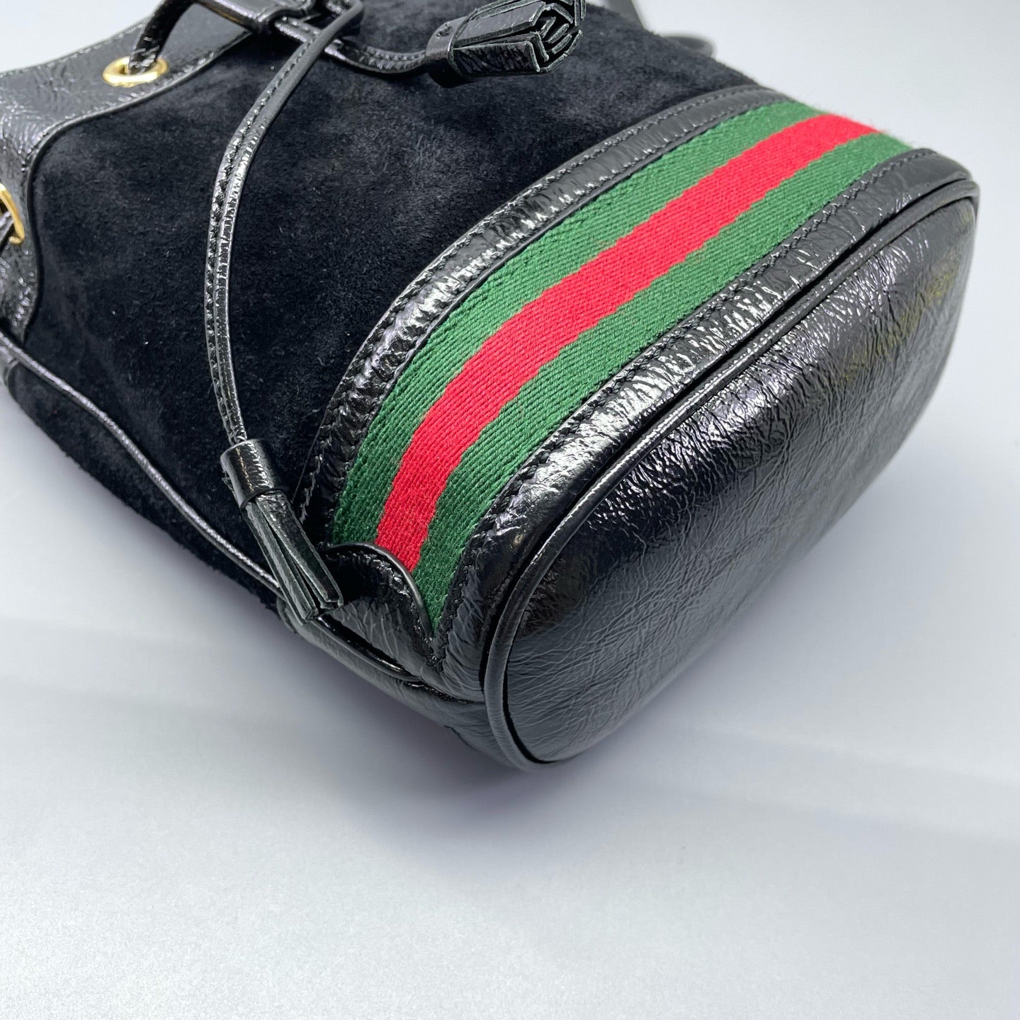 Gucci - Mini Bucket Bag - Suede and Patent leather - Black - (mini)