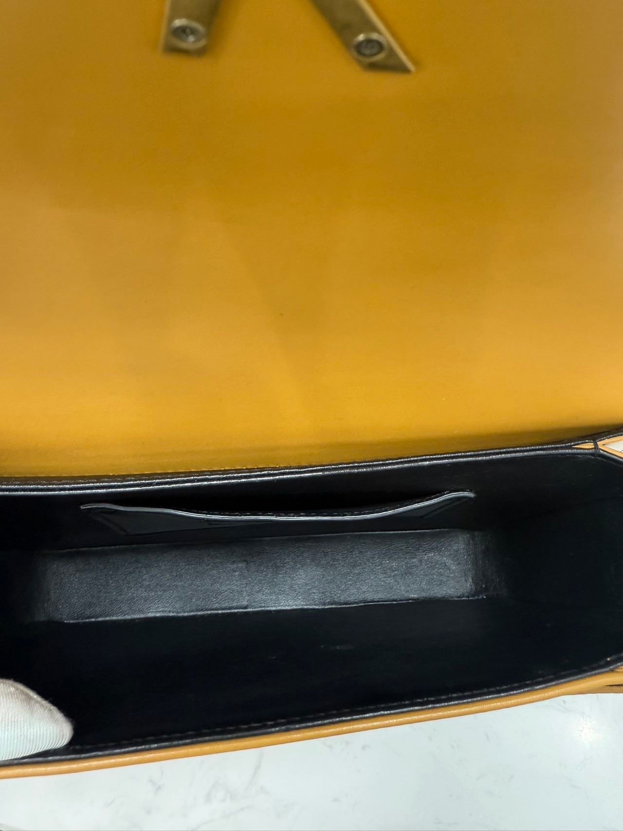 Saint Laurent - Solferino Box Bag - Smooth calfskin leather - Ginger Yellow with Gold-Tone Hardware - (Medium)