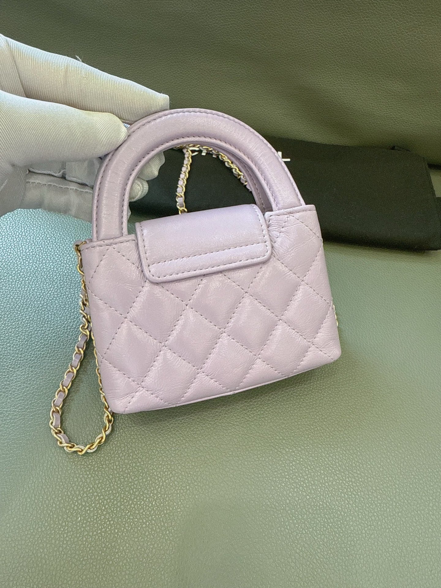 Chanel - 24P Kelly Nano Mini Flap Bag - Lambskin leather - Lavender Purple - (mini)