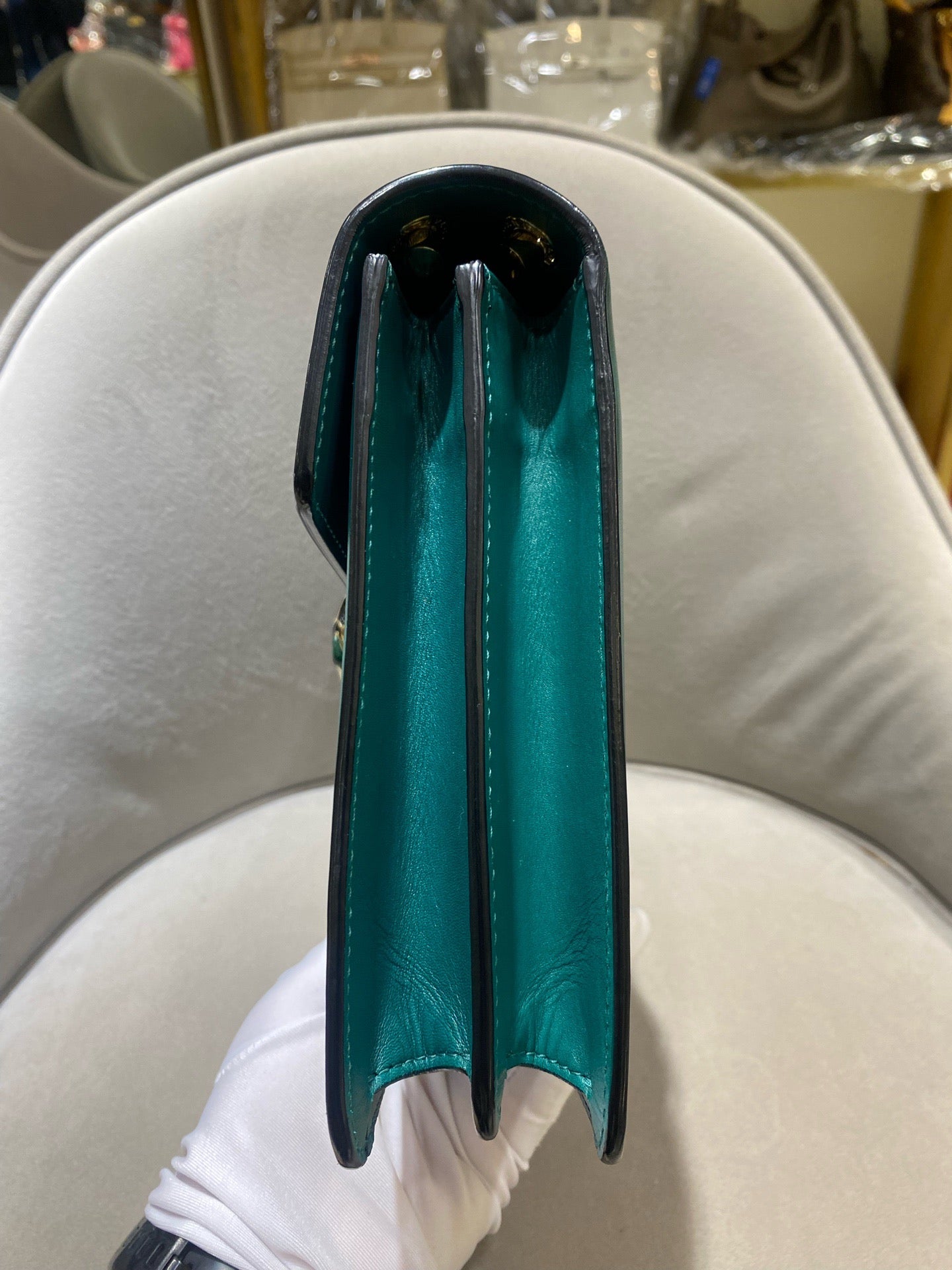 Bvlgari - Serpenti Forever Flap Bag - Leather - Green - (Large)