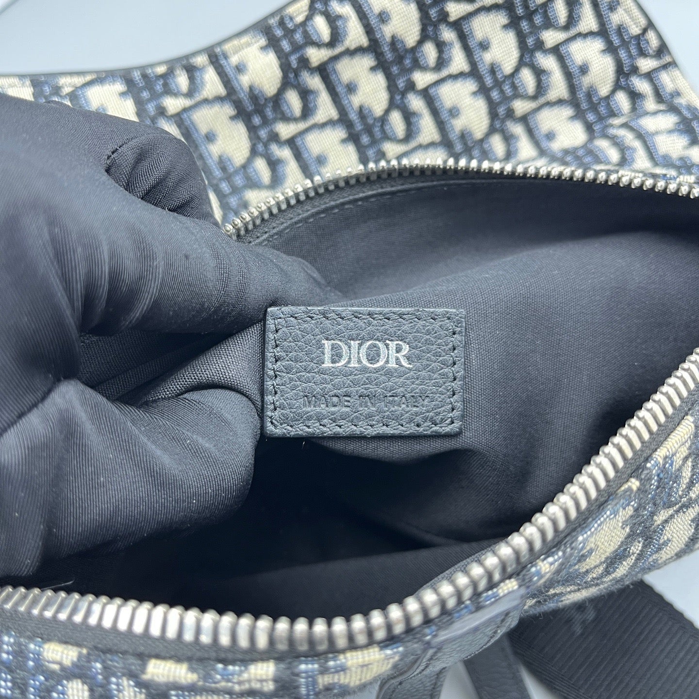 Dior - Saddle Belt Bag - Dior Oblique canvas with leather trim - Blue - (Small)