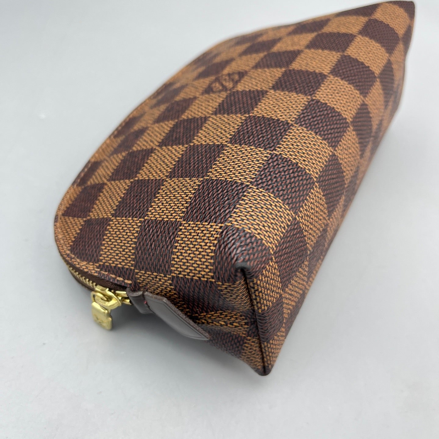 Louis Vuitton - Mini Cosmetic Pouch - Damier Ebene coated canvas with leather trim - Brown - (mini)