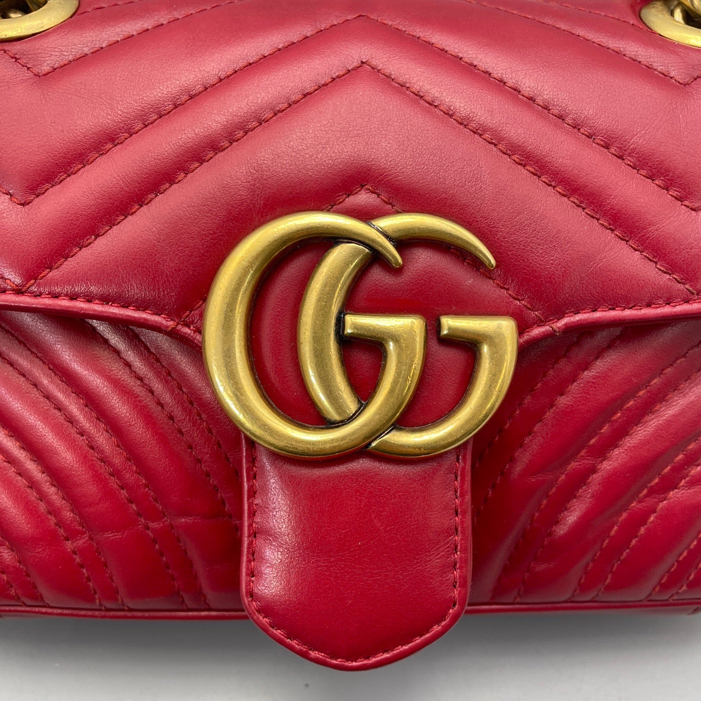 Gucci - GG Marmont Matelassé Mini Bag - Leather - Red - (mini)