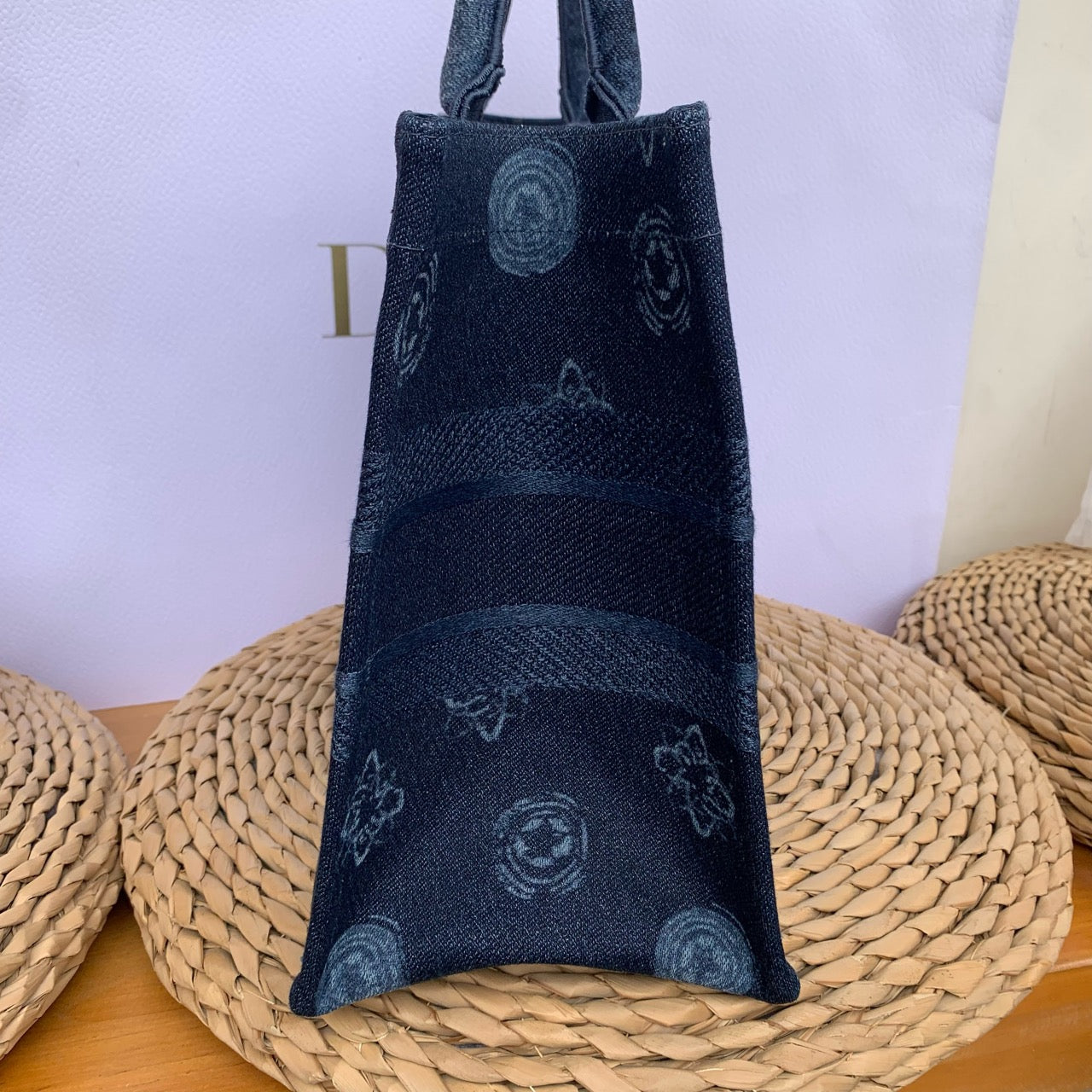 Dior - Book Tote - Denim with embroidery - Blue - (Medium)