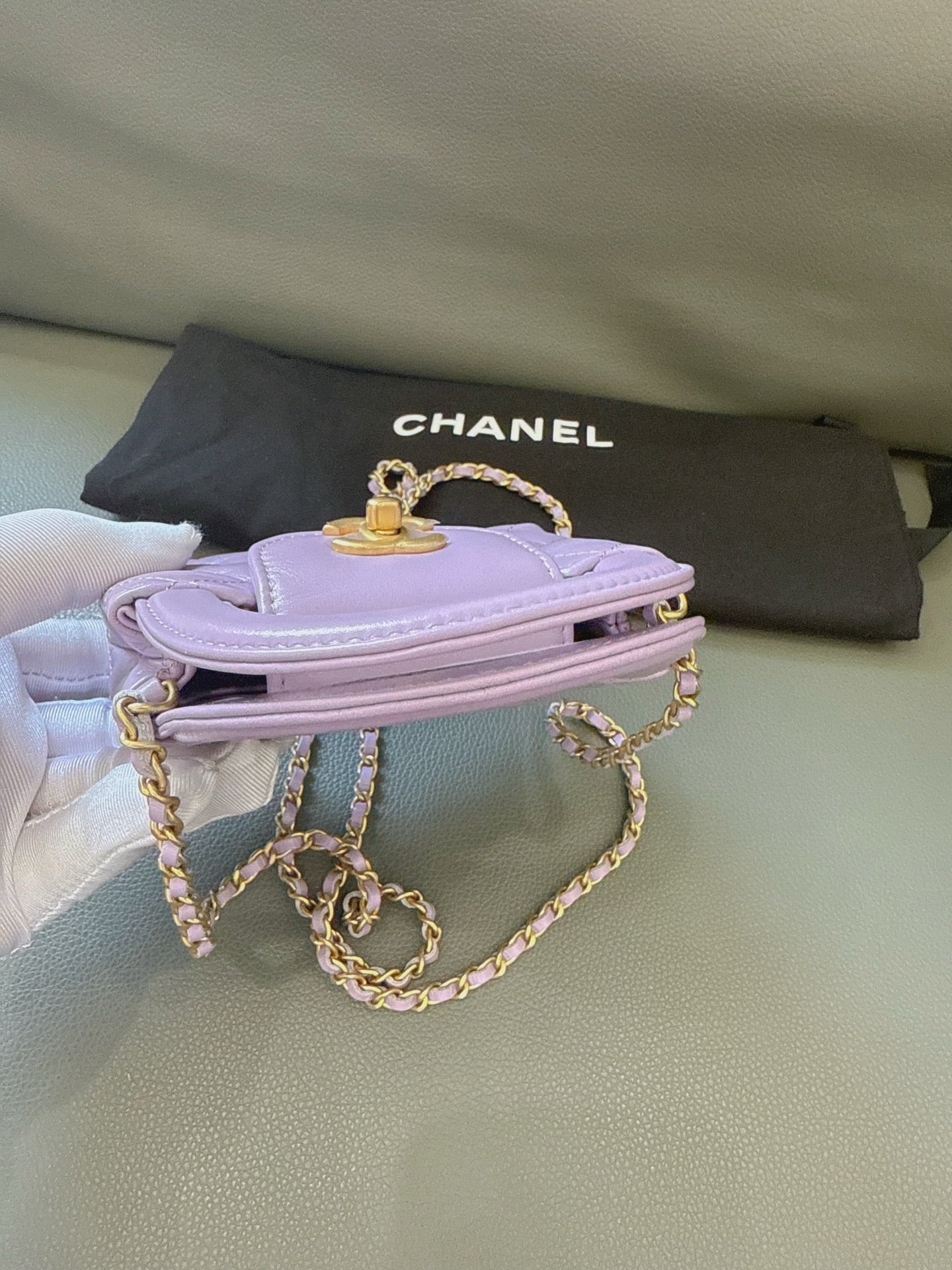 Chanel - 24P Kelly Nano Mini Flap Bag - Lambskin leather - Lavender Purple - (mini)