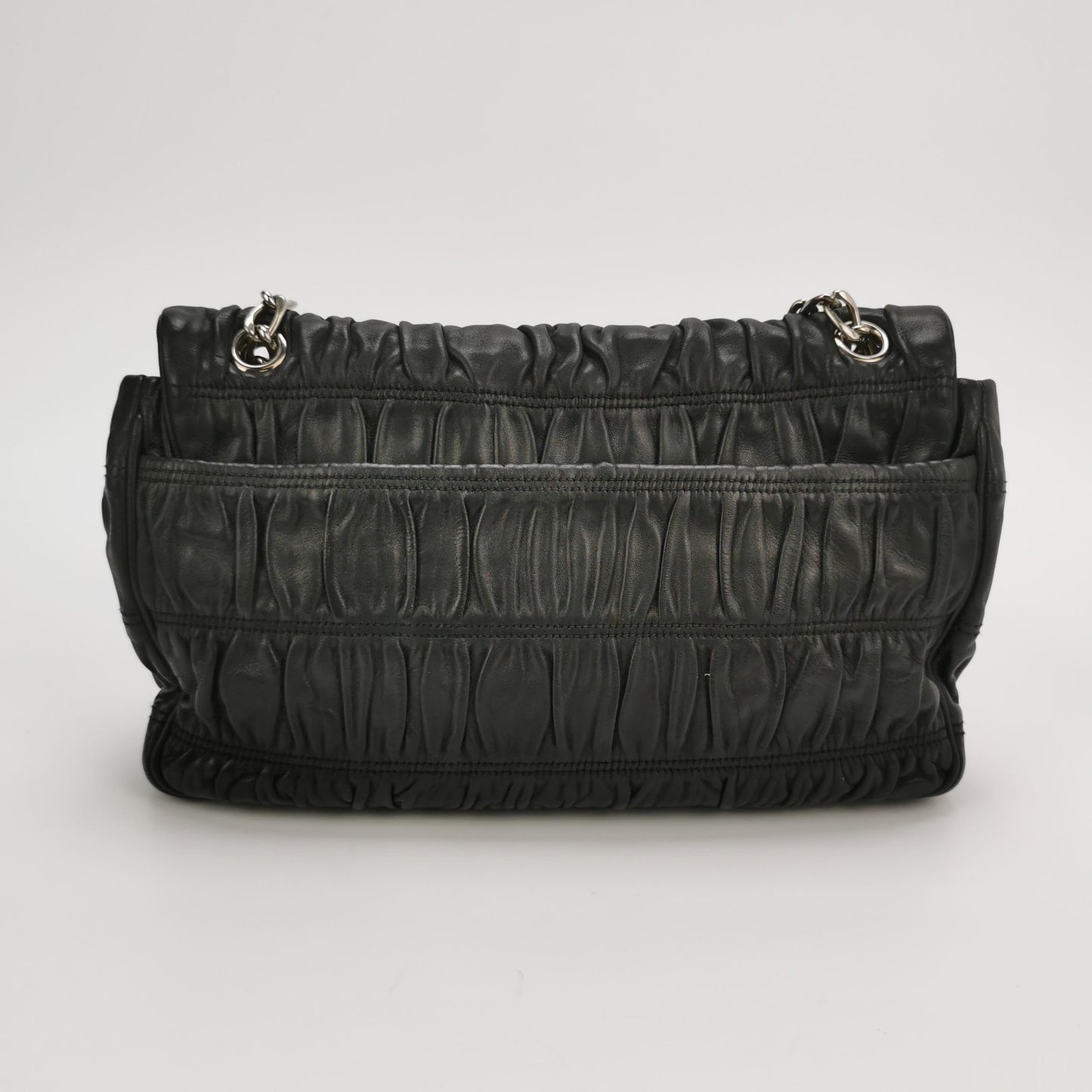 Prada - Nappa Gaufre Shoulder Bag - Nappa leather - Black - (medium)