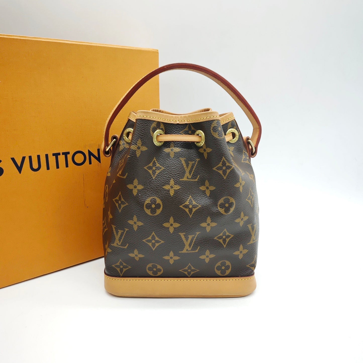 Louis Vuitton - Mini Noé - Monogram coated canvas with natural cowhide leather (Vachetta) trim - Brown - (mini)
