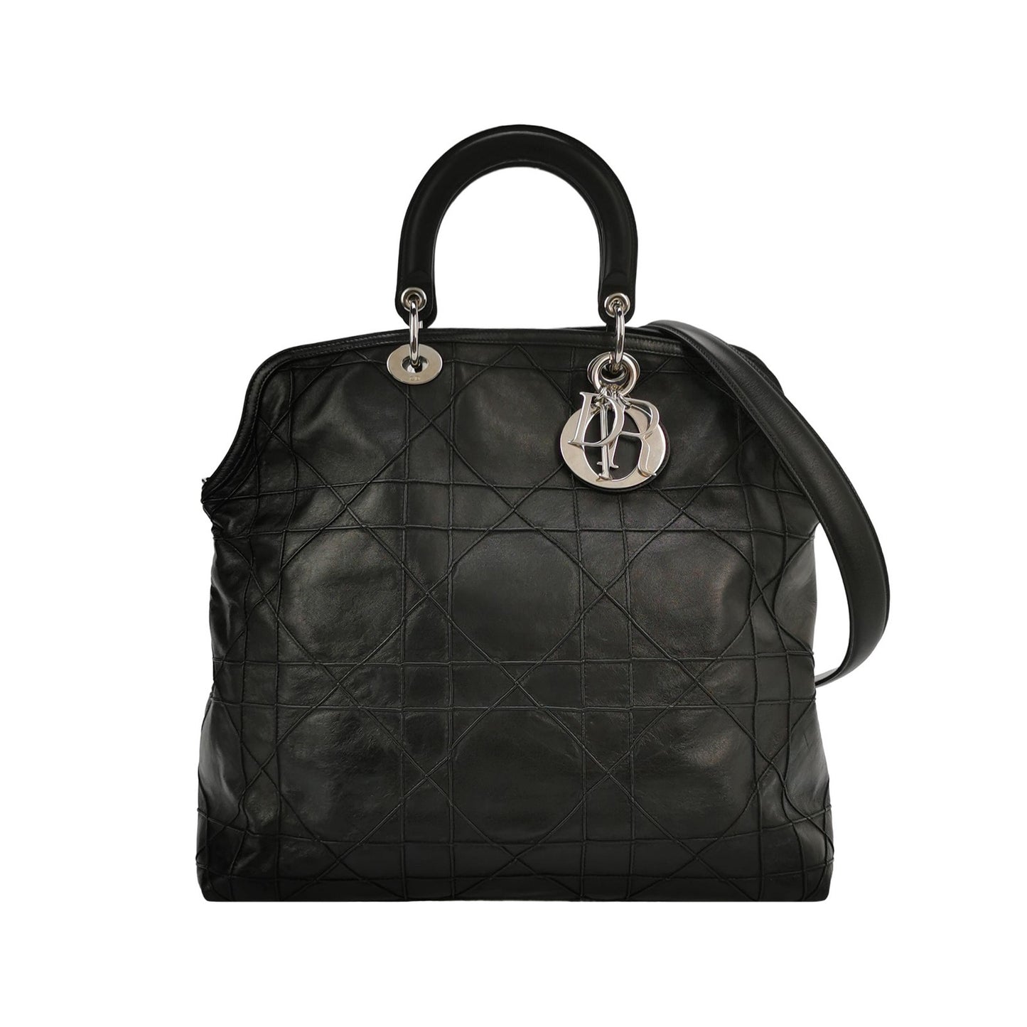Dior - Diorissimo Tote with Cannage Stitching - Leather - Black - (large)