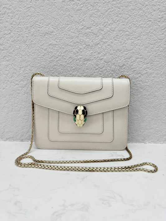 Bvlgari - Serpenti Forever Flap Bag - Smooth calf leather - White - (mini)