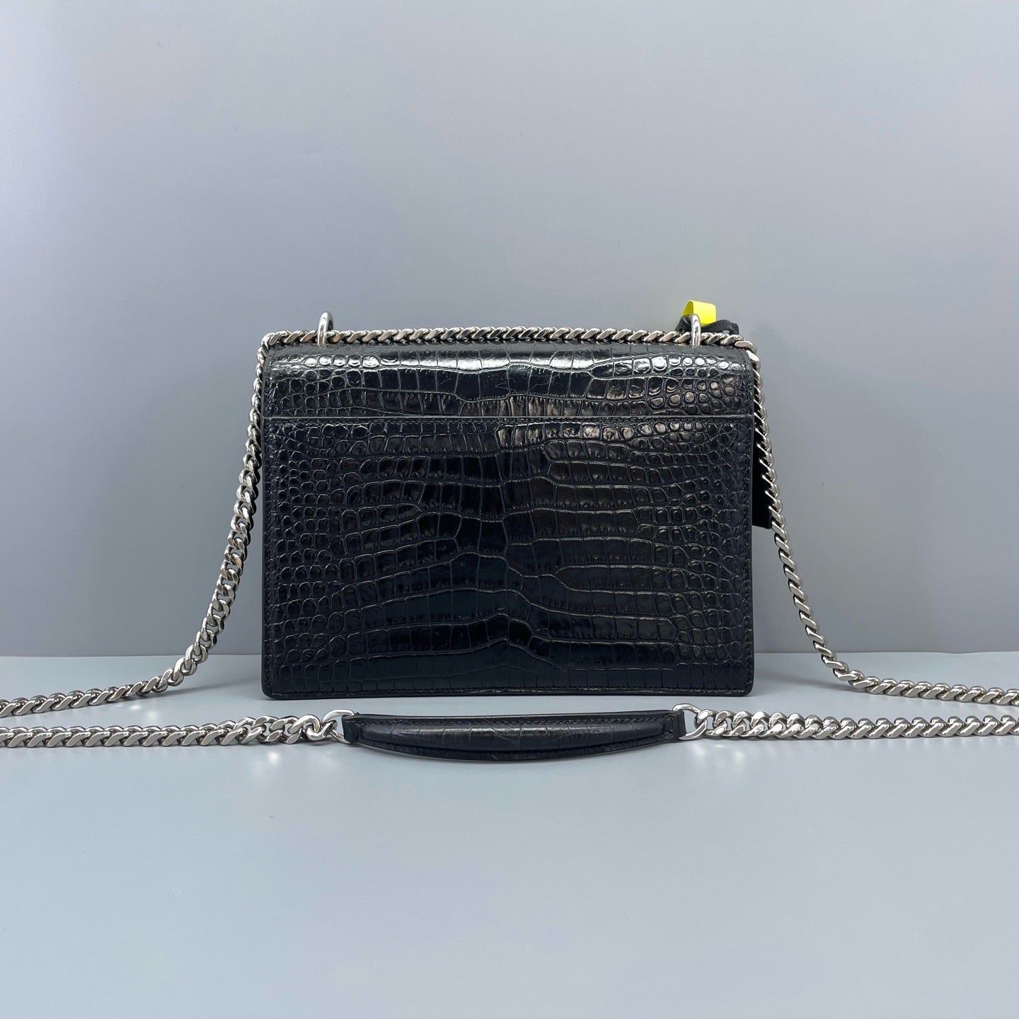Saint Laurent - Sunset - Calfskin leather with crocodile embossing - Black - (Medium)