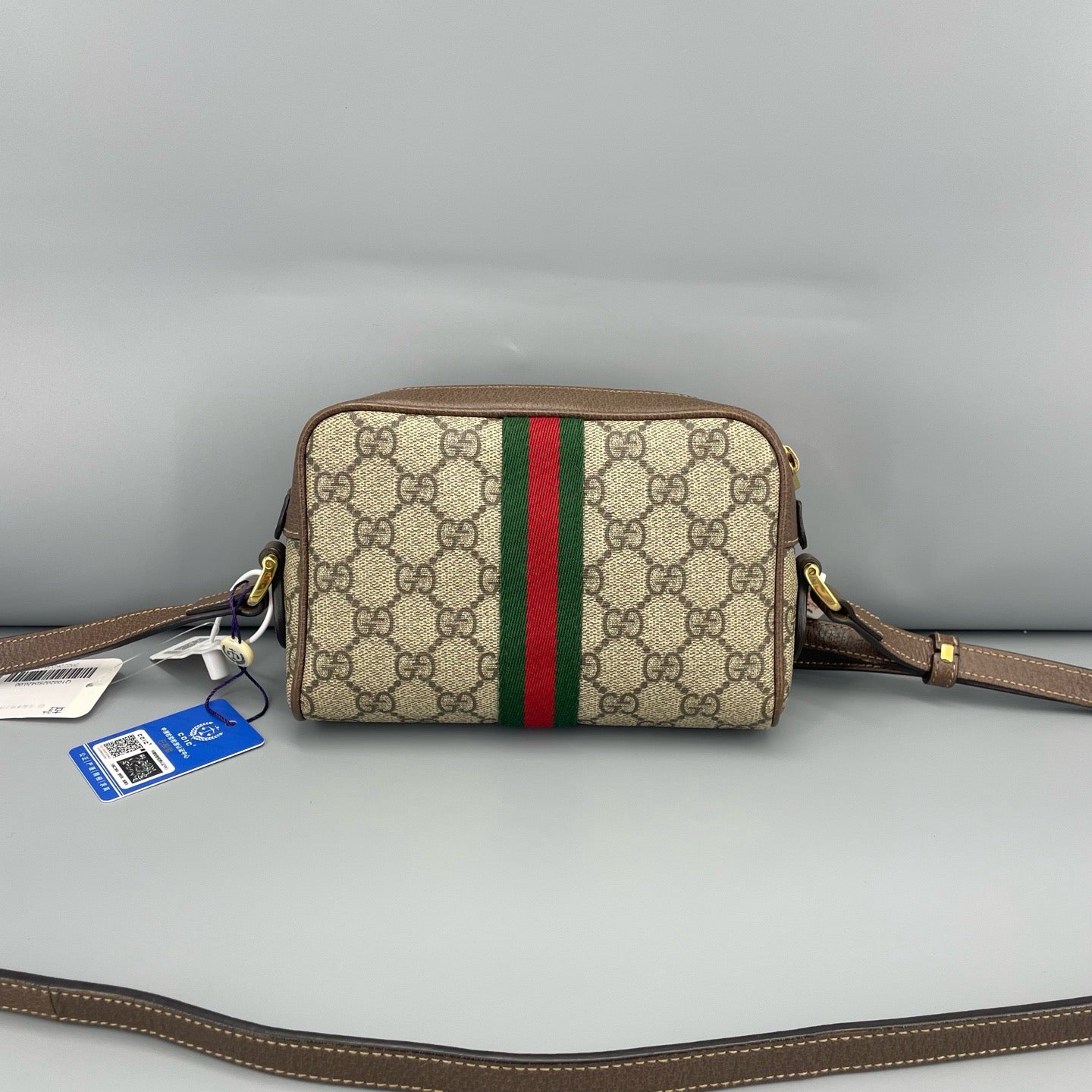 Gucci - Ophidia GG Camera Bag - GG Supreme canvas with leather trim - Brown - (mini)
