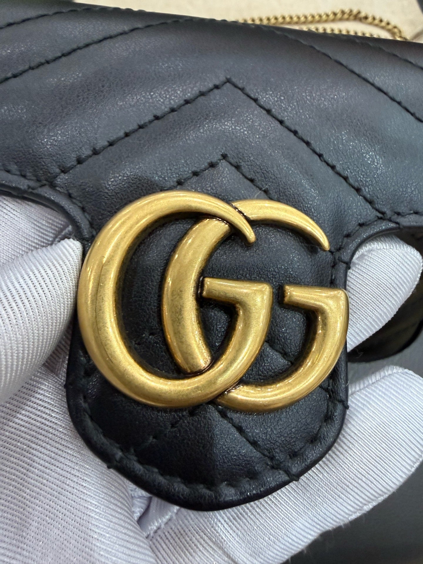 Gucci - Marmont Mini Flap Bag - Leather - Black - (mini)