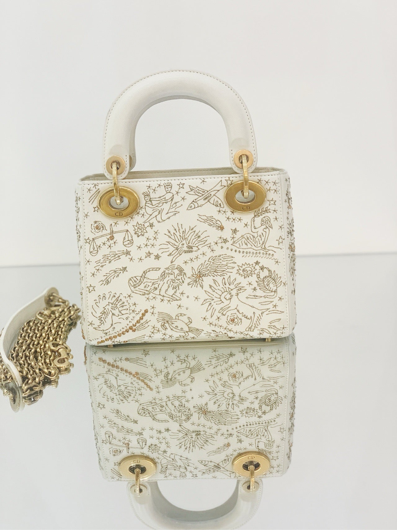 Dior - Lady Dior 12 Constellation Series Mini - Leather - White - (mini)