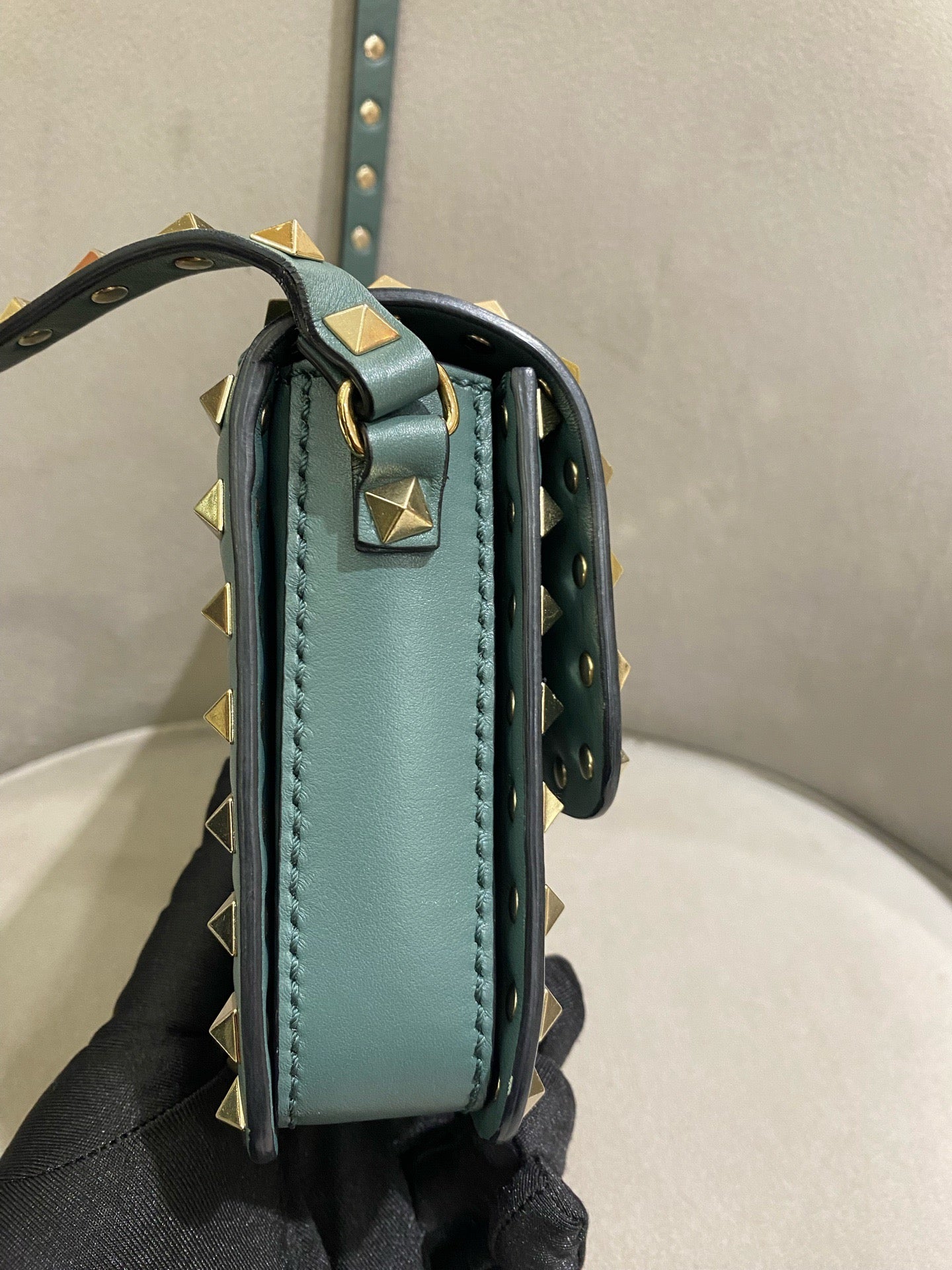 Valentino - Rockstud Mini Crossbody Bag - Leather - Sky Blue - (mini)