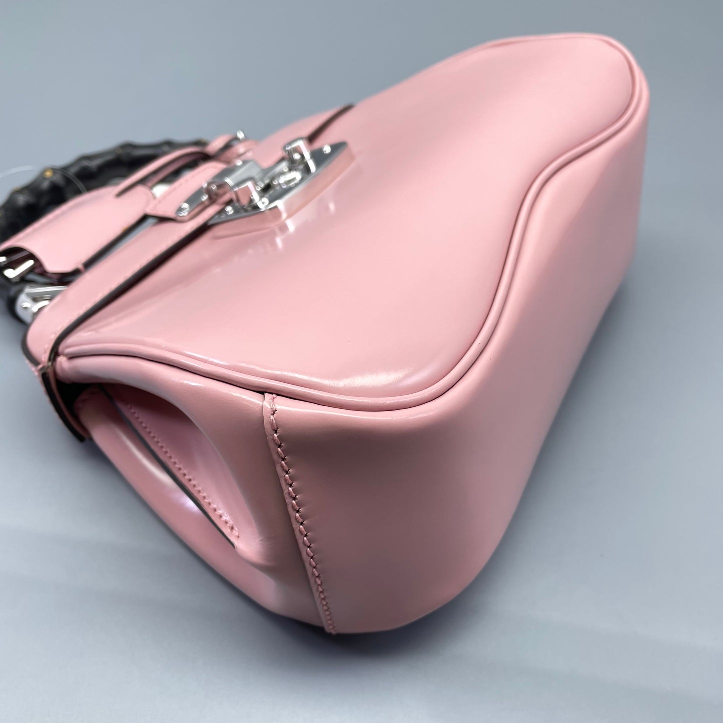 Gucci - Lady Lock Bamboo Top Handle Bag - Glossy leather - Pink - (small)