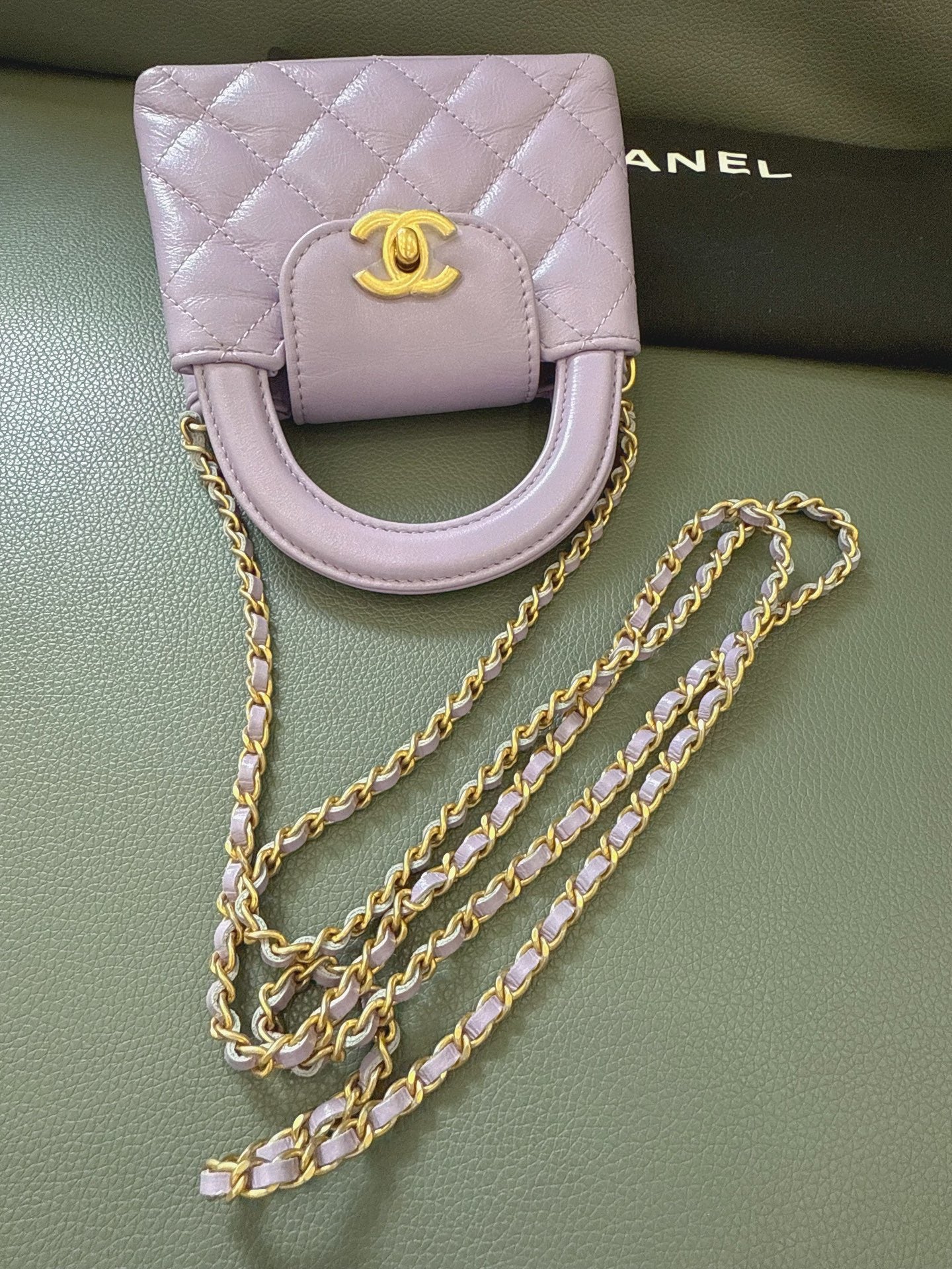 Chanel - 24P Kelly Nano Mini Flap Bag - Lambskin leather - Lavender Purple - (mini)