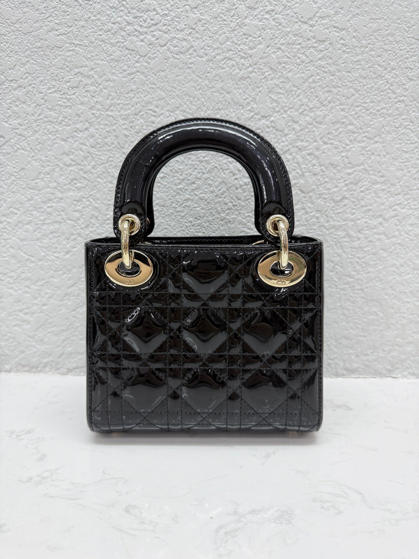Dior - Lady Dior Mini - Patent leather - Black - (mini)