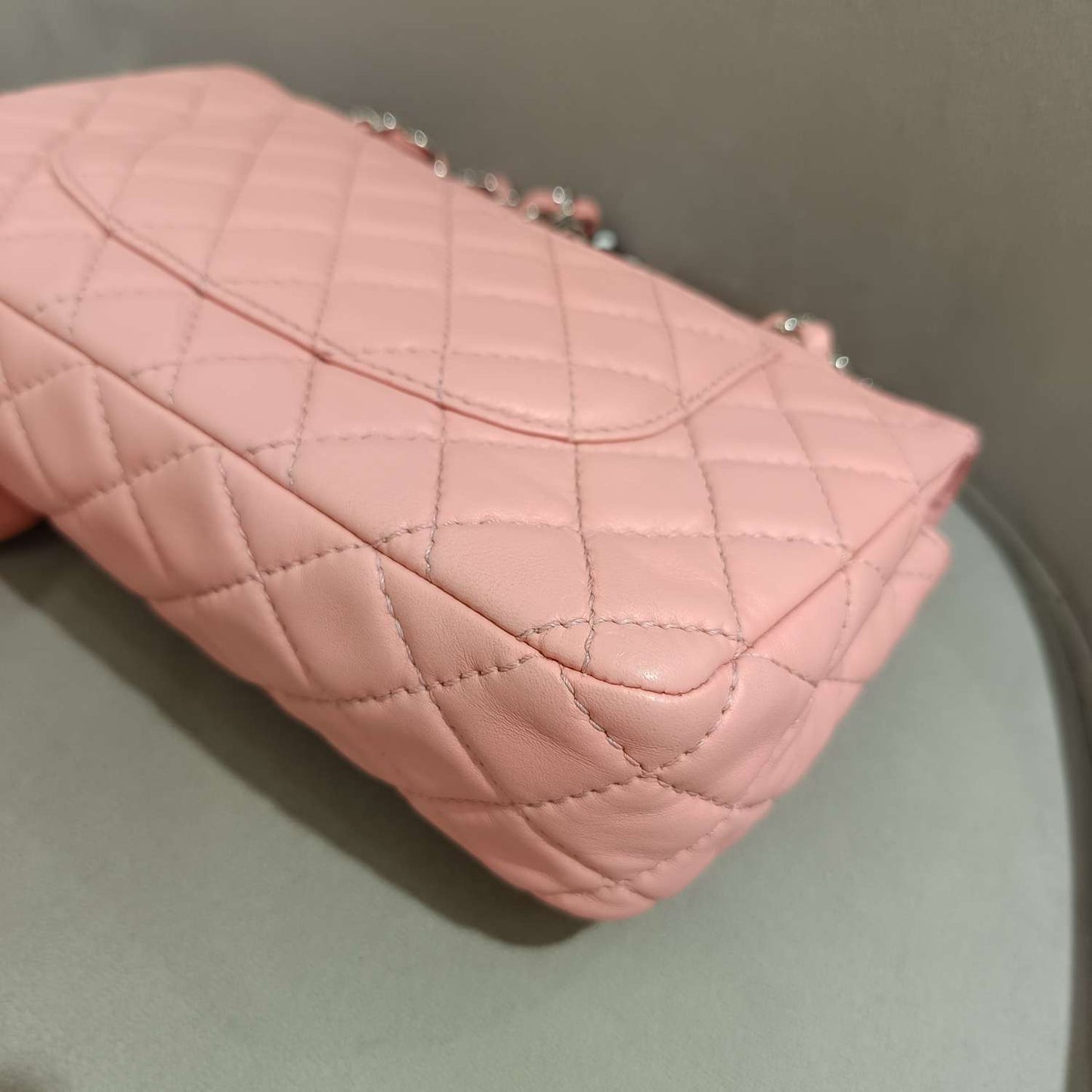 Chanel - Classic Double Flap Bag - Lambskin leather - Pink - (Medium)