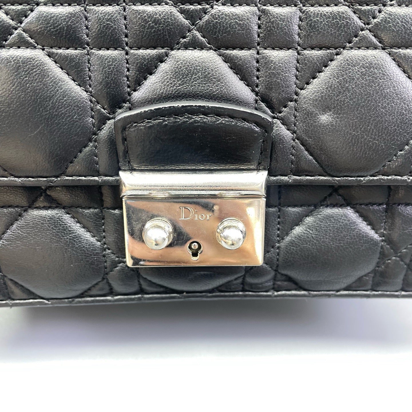 Dior - Diorama Chain Bag - Lambskin leather - Black with Silver-Tone Hardware - (mini)