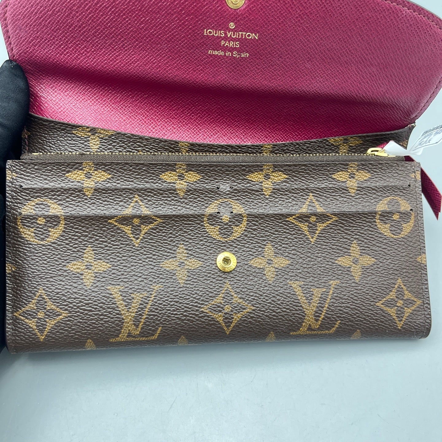Louis Vuitton - Long Flap Wallet - Monogram coated canvas and cross-grain leather - Brown with Burgundy interior - (medium)