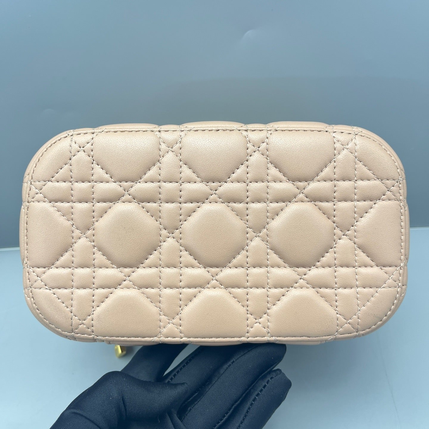 Dior - Vanity Case - Quilted lambskin leather and textured calfskin - Pink with Gold-Tone Hardware - (small)