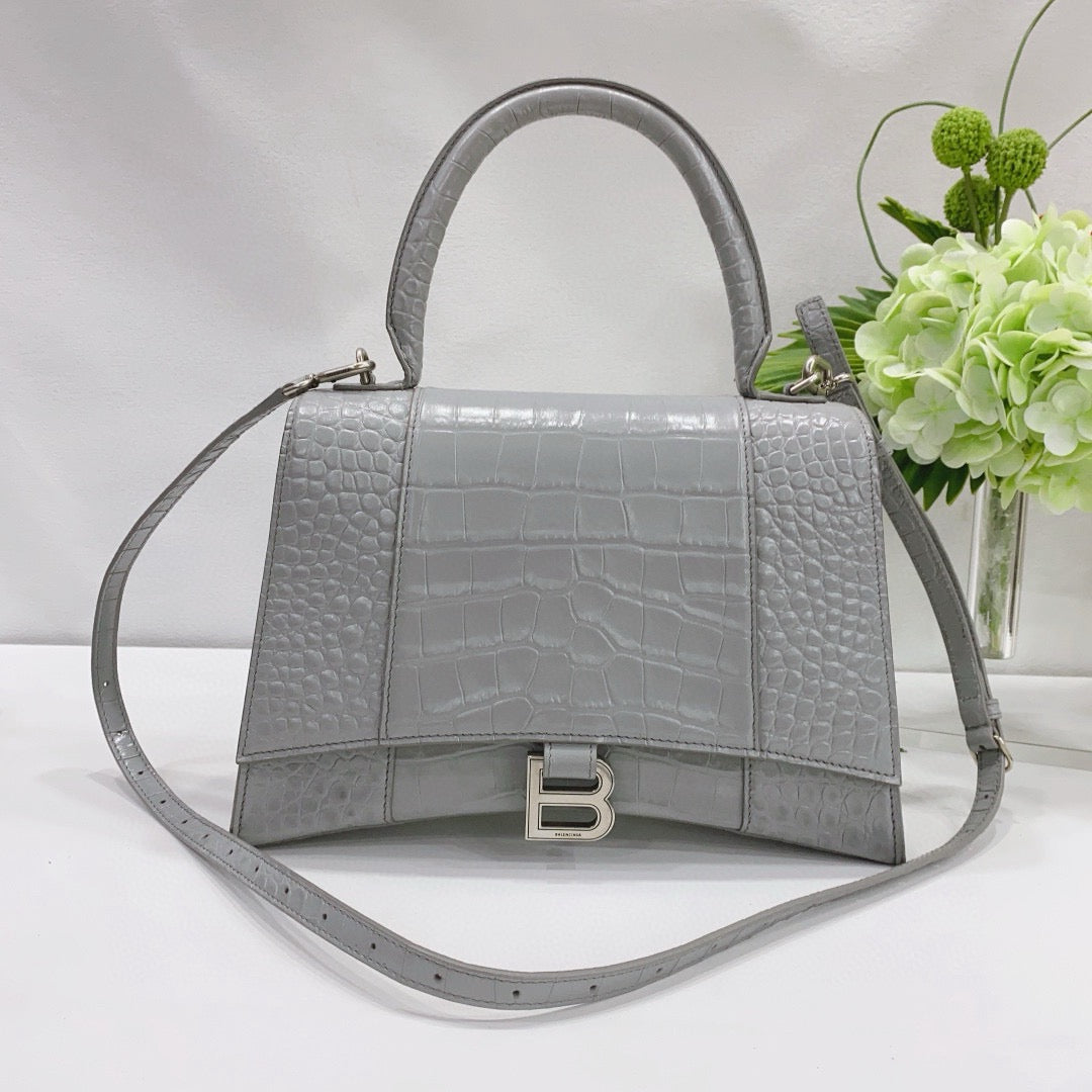 Balenciaga - Hourglass Top Handle Bag - Leather - Grey - (large)