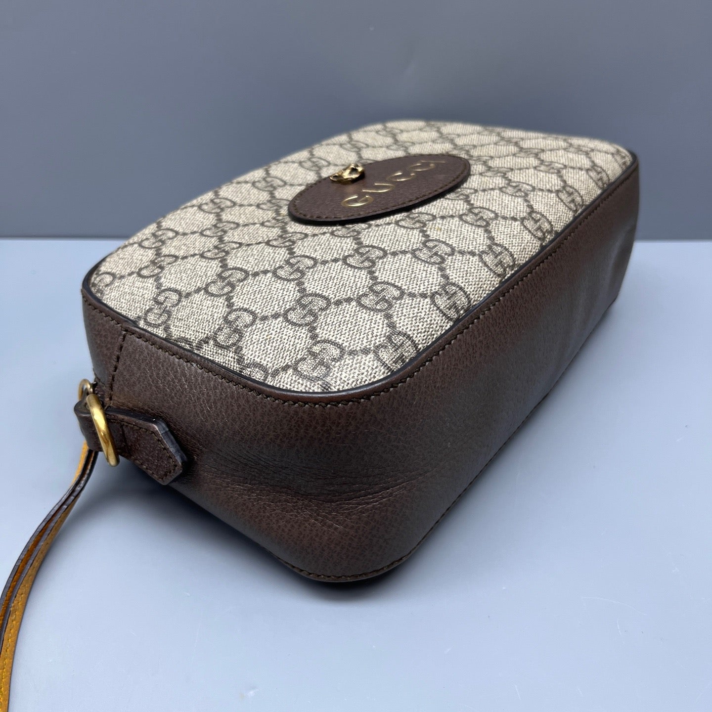 Gucci - Tiger Head Camera Bag - GG Supreme canvas with leather trim - Beige and Brown with Multicolour strap - (small)