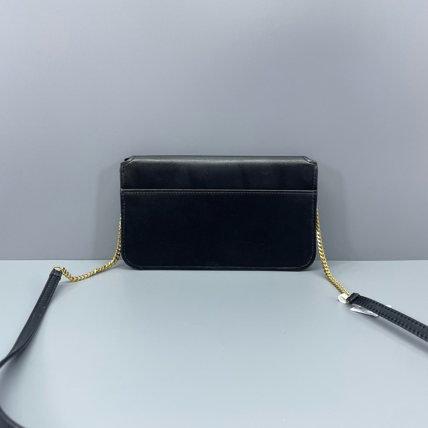 Saint Laurent - Monogram Chain Phone Holder - Grained leather - Black - (mini)