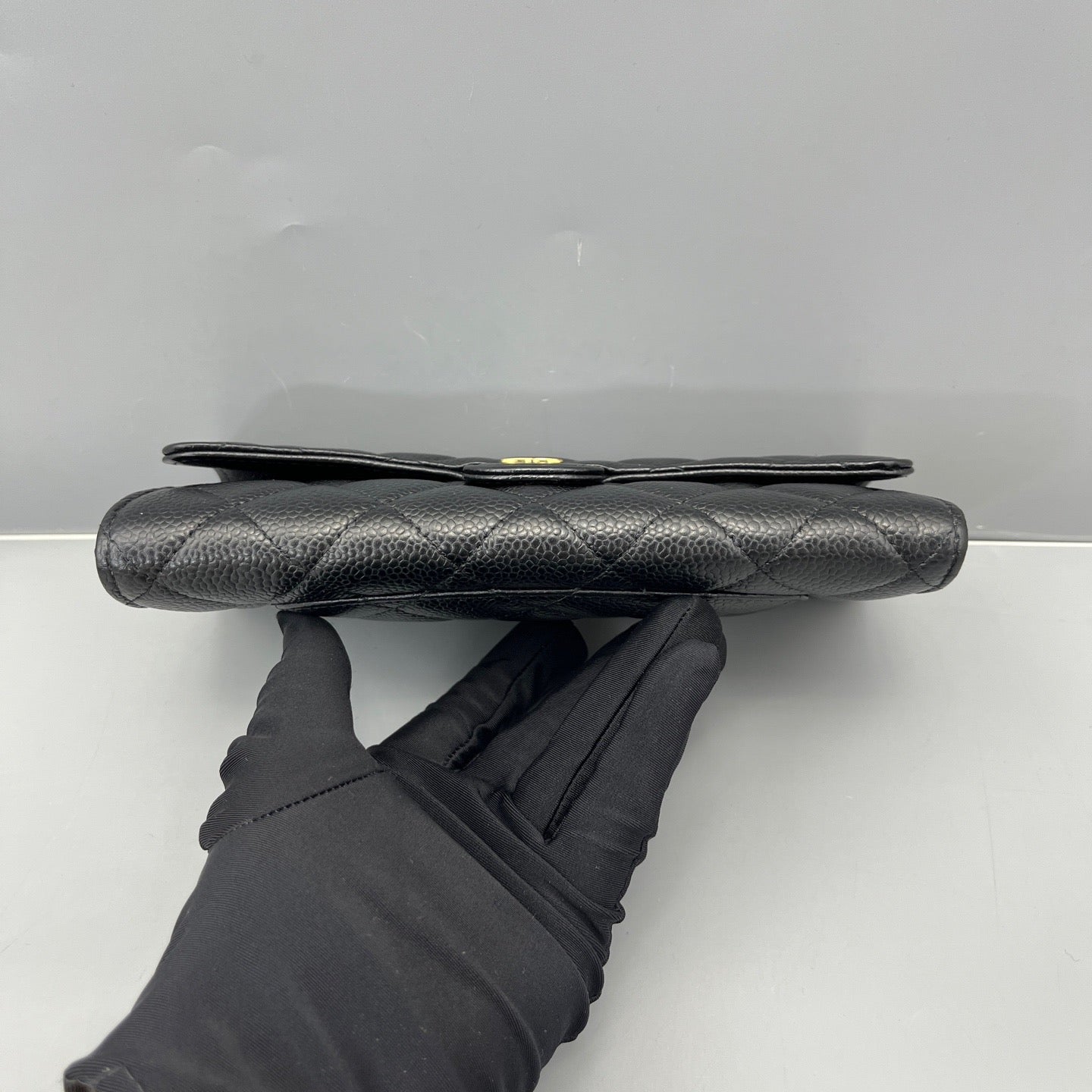 Chanel - Classic Flap Wallet - Caviar leather - Black with Gold-Tone Hardware - (Medium)