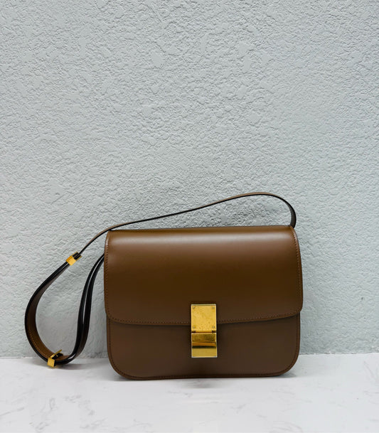 Celine - Classic Box Bag - Leather - Brown - (medium)
