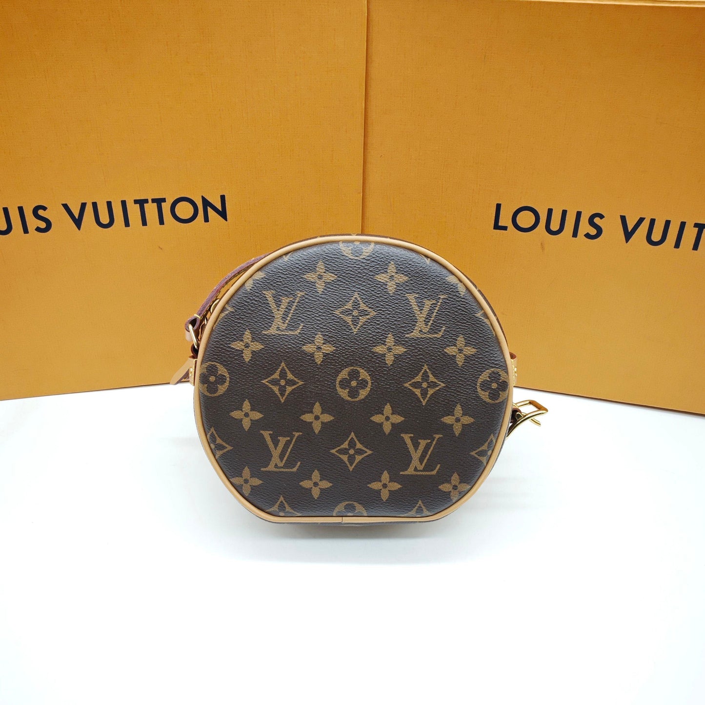 Louis Vuitton - Small Round Bag - Monogram coated canvas with Vachetta leather trim - Brown - (mini)