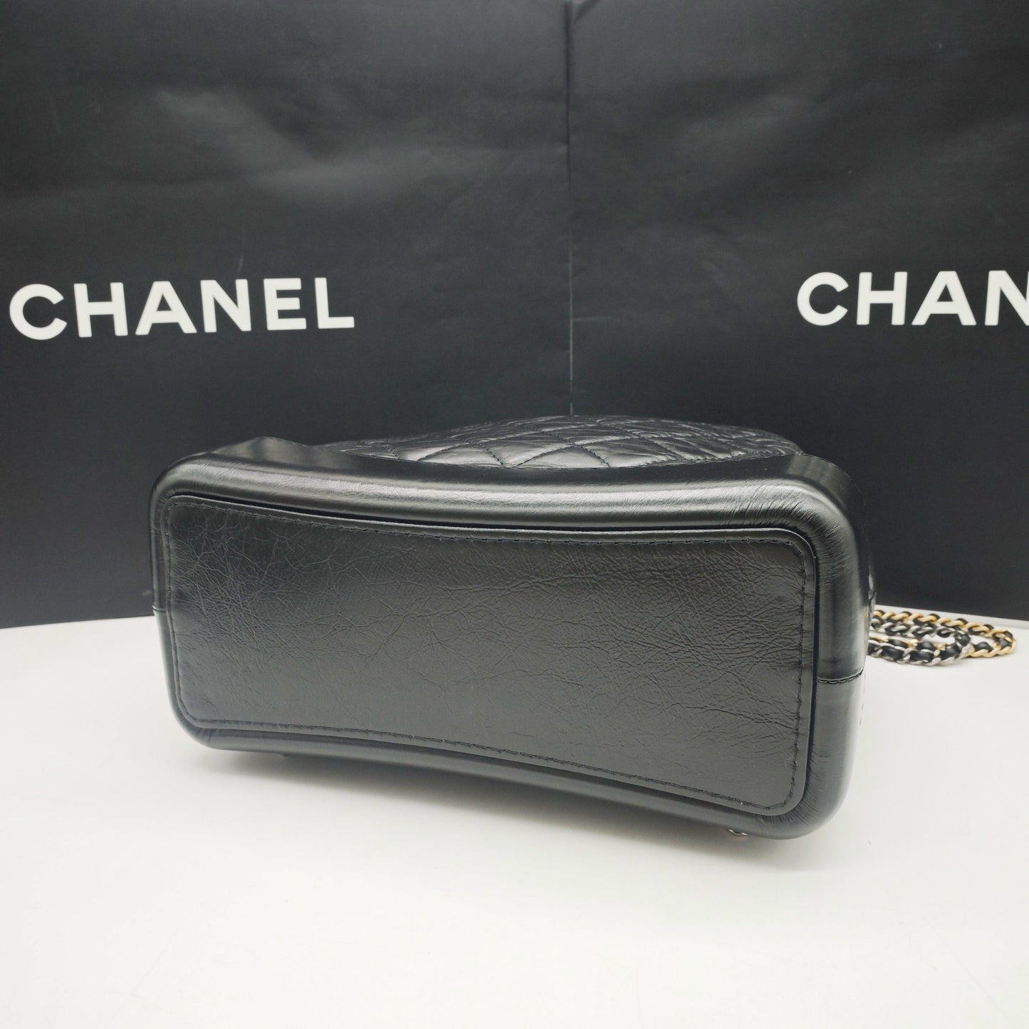 Chanel - Gabrielle Backpack - Aged calfskin leather and smooth calfskin leather - Black - (Medium)