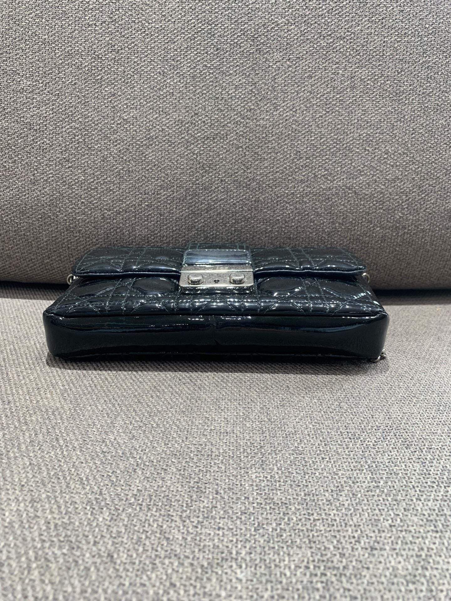 Dior - Lady Dior Wallet on Chain - Patent leather - Black - (mini)