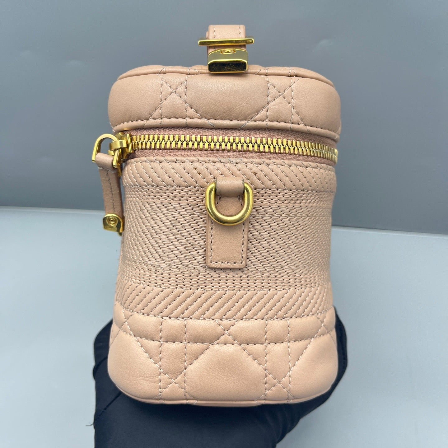 Dior - Vanity Case - Quilted lambskin leather and textured calfskin - Pink with Gold-Tone Hardware - (small)