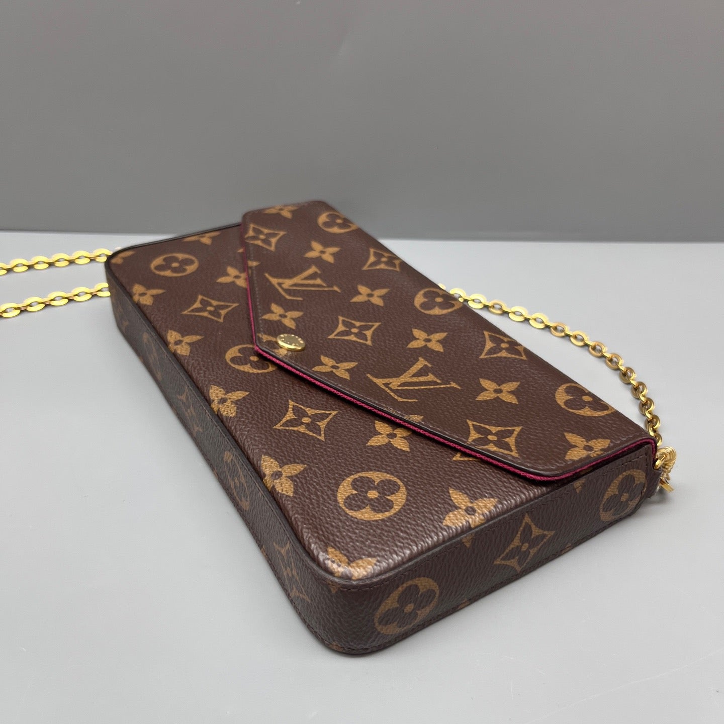 Louis Vuitton - Pochette Félicie - Monogram coated canvas with grained leather trim - Brown - (mini)