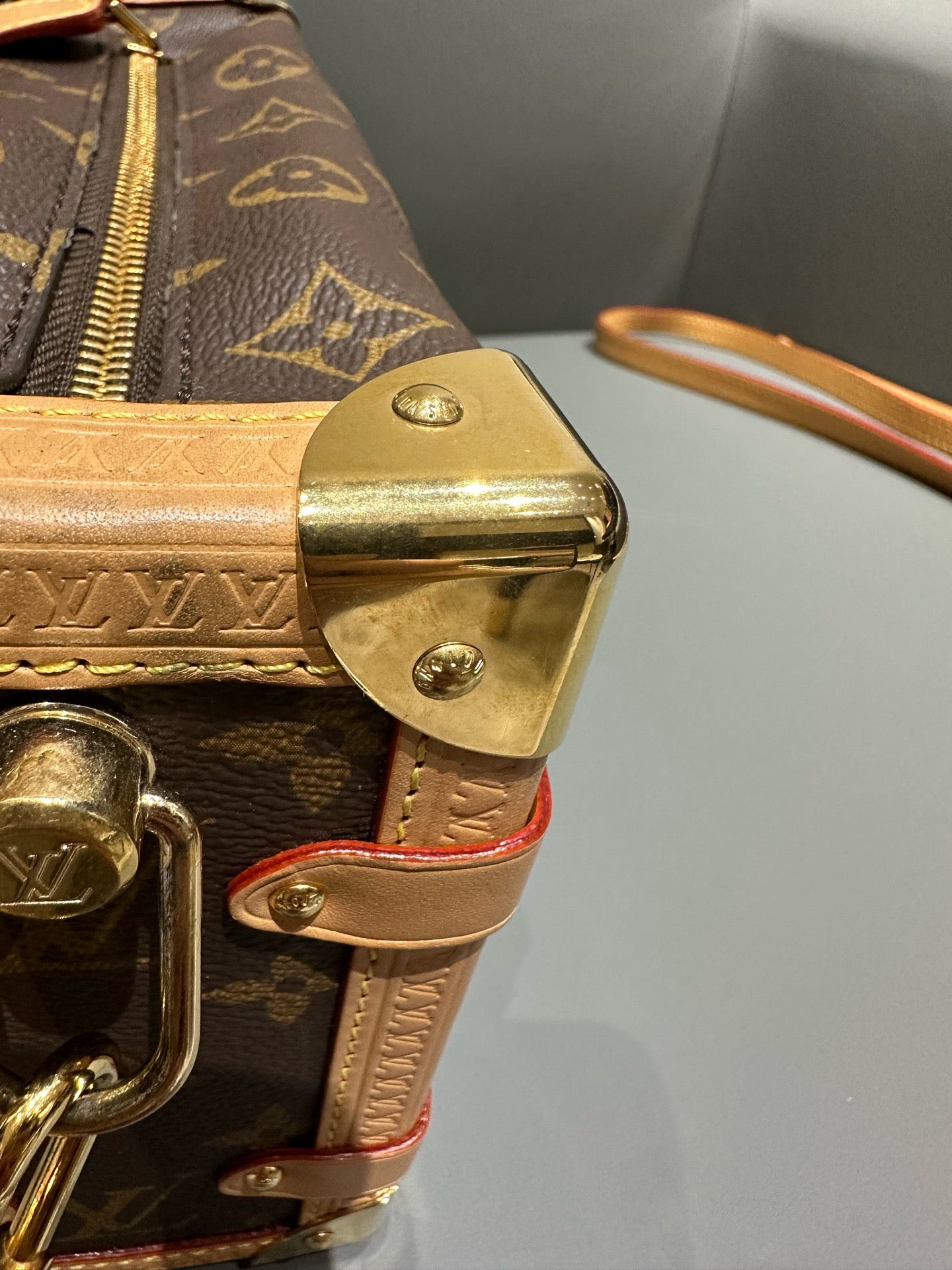 Louis Vuitton - Side Trunk - Monogram coated canvas with natural Vachetta leather trim - Brown - (medium)