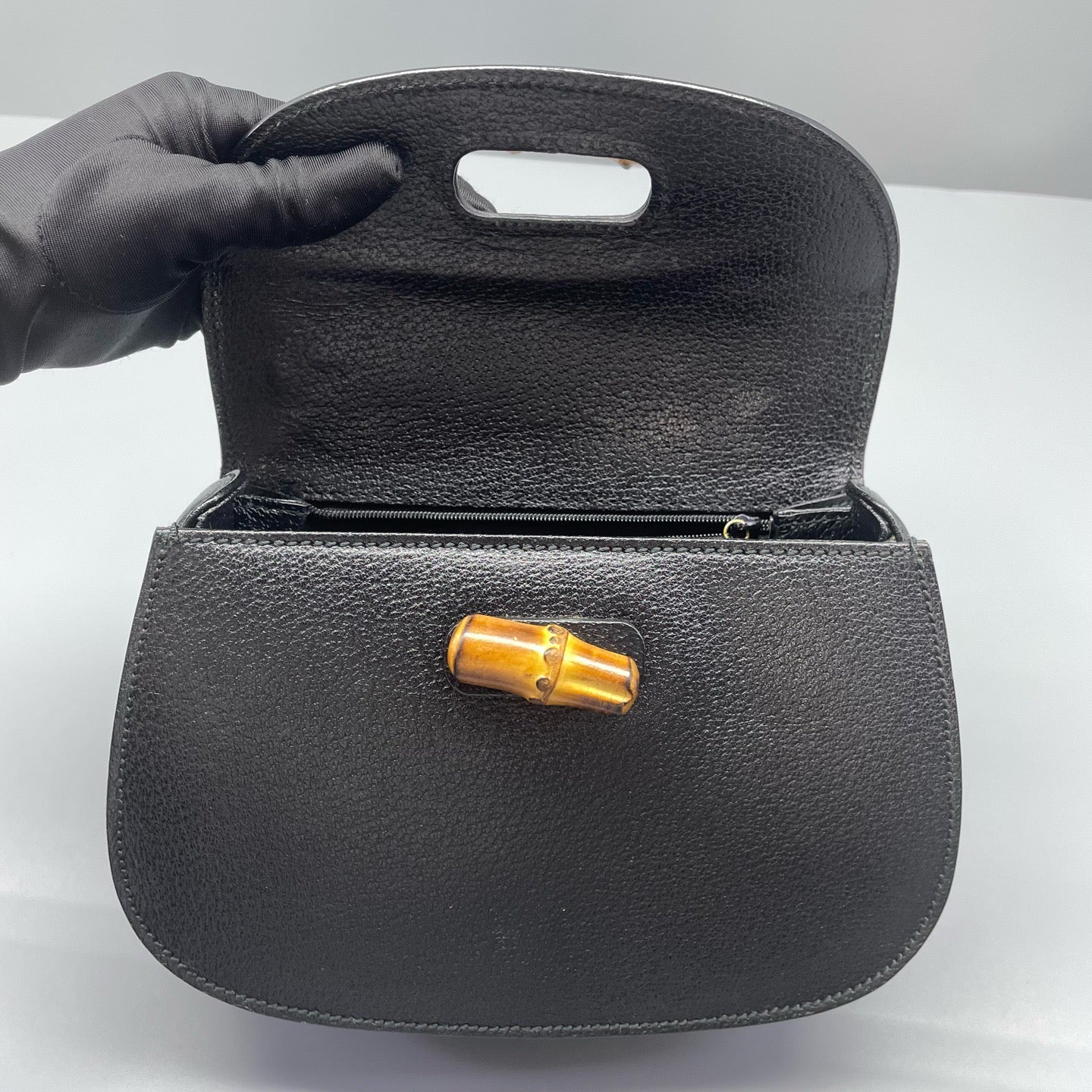 Gucci - Diana Bamboo Top Handle Shoulder Bag - Grained leather - Black - (mini)