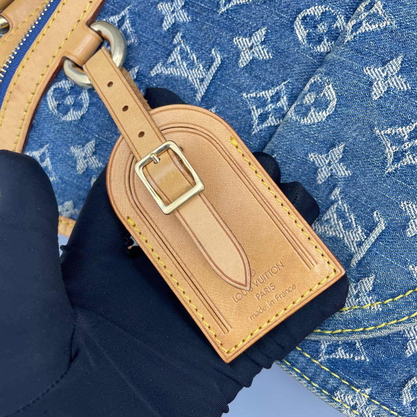 Louis Vuitton - Musical Score Tote Bag - Monogram Denim, Vachetta leather - Blue - (Medium)