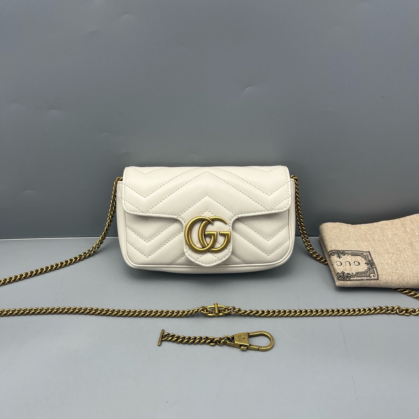 Gucci - Marmont Super Mini Bag - Leather - White - (mini)