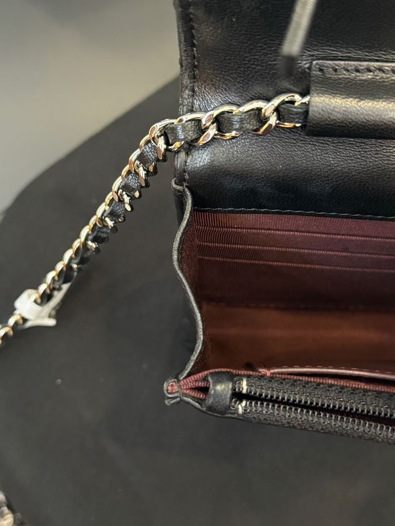 Chanel - Classic Chain Wallet (WOC) - Lambskin leather - Black - (mini)
