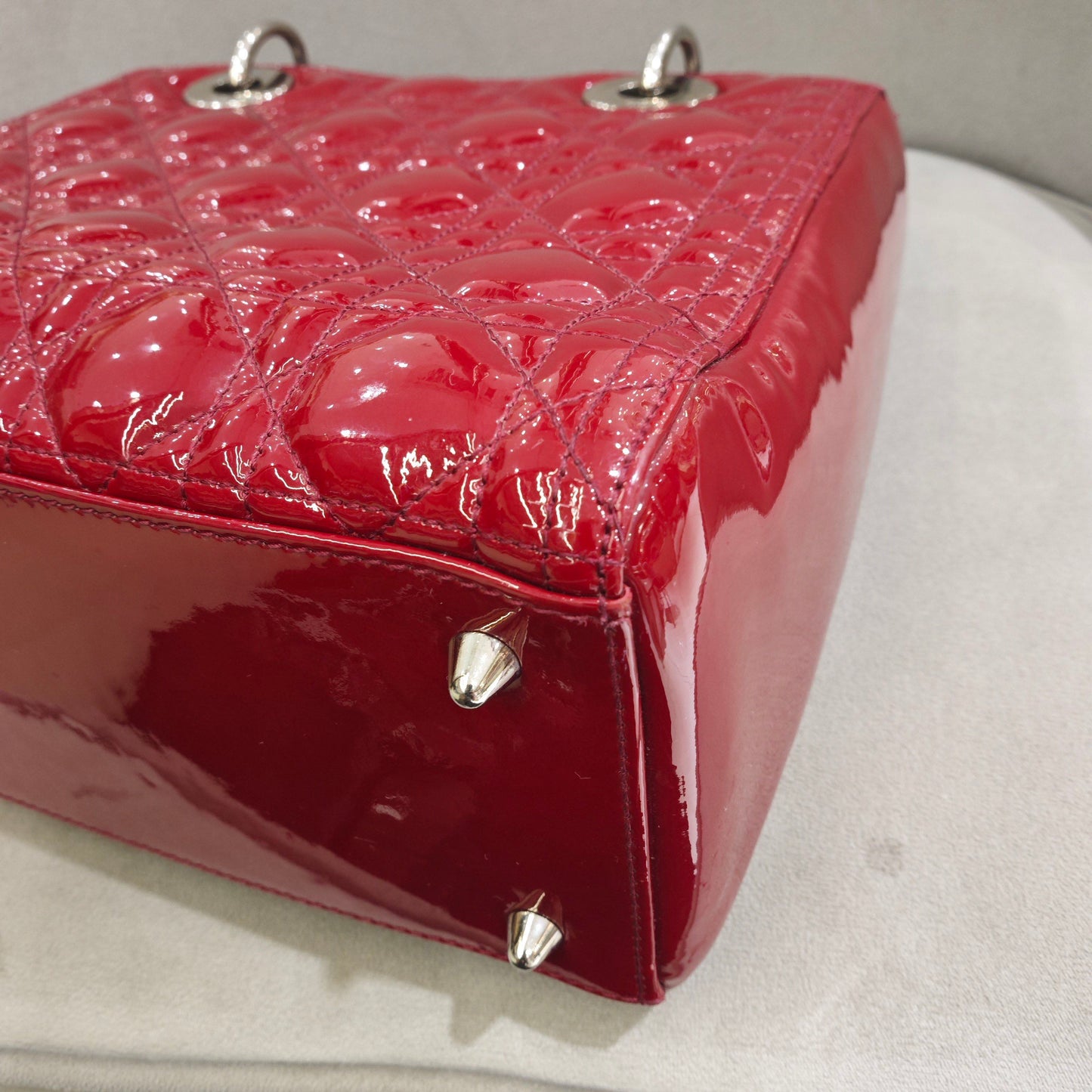 Dior - Lady Dior Medium - Patent leather - Red - (medium)