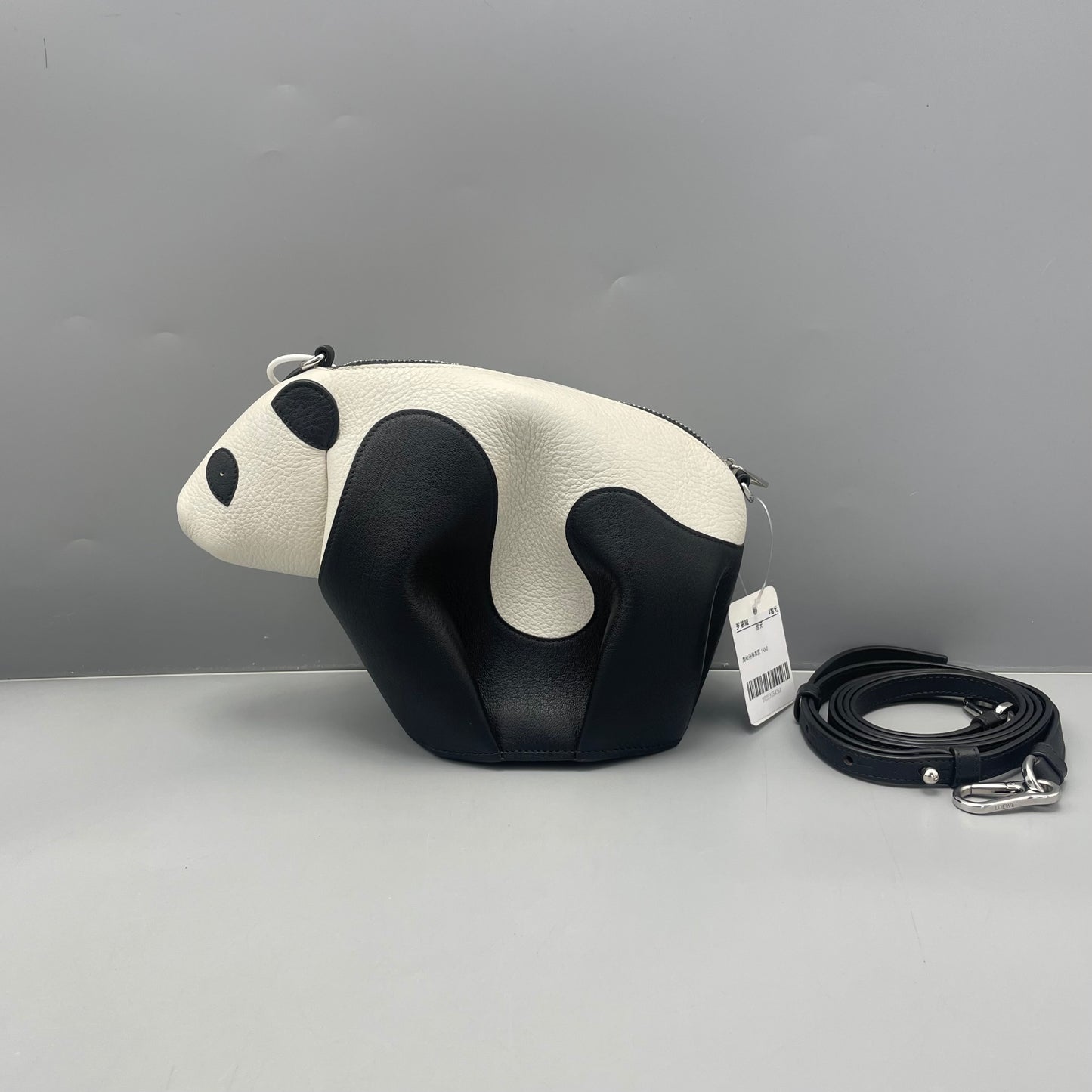 LOEWE - Panda Crossbody Bag - Pebbled leather - Black and White - (mini)