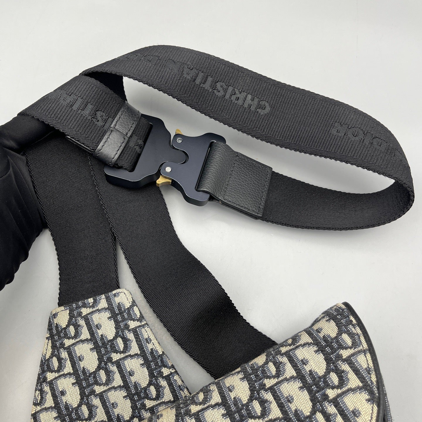 Dior - Saddle Belt Bag - Dior Oblique canvas with leather trim - Blue - (Small)