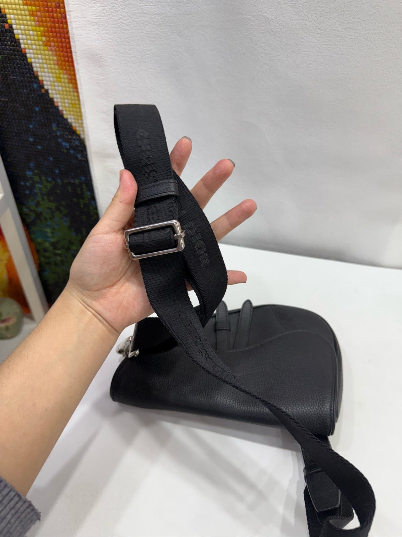 Dior - Saddle Belt Bag - Grained leather - Black - (mini)
