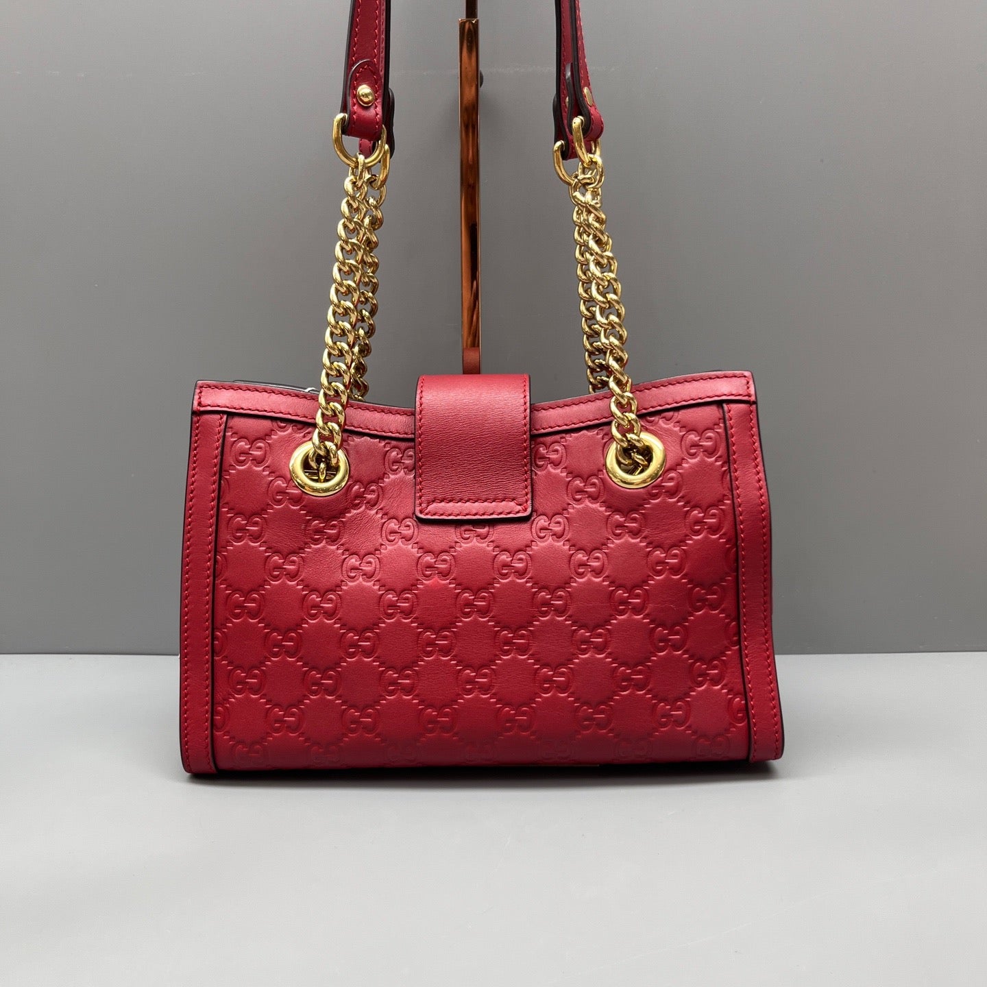 Gucci - Padlock Tote - Guccissima embossed leather - Red with Gold-Tone Hardware - (Medium)
