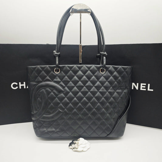 Chanel - Cambon Tote Bag - Calfskin leather - Black - (Medium)