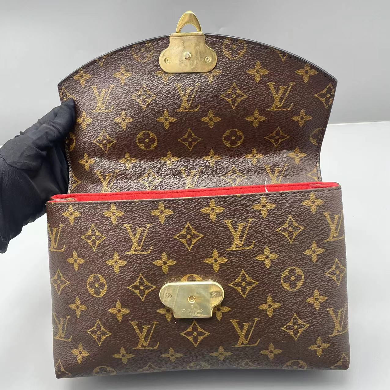 Louis Vuitton - Saint Placide - Monogram coated canvas with grained leather flap - Red - (medium)