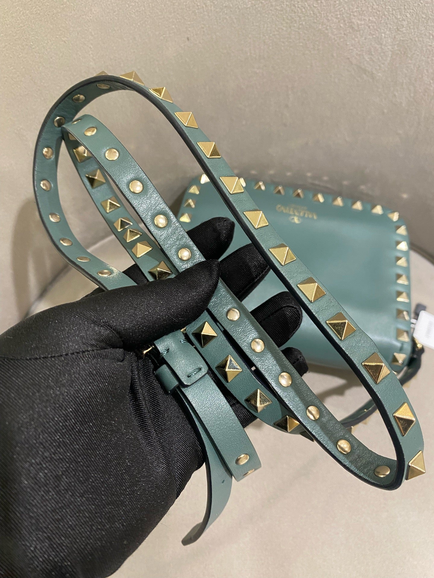 Valentino - Rockstud Mini Crossbody Bag - Leather - Sky Blue - (mini)