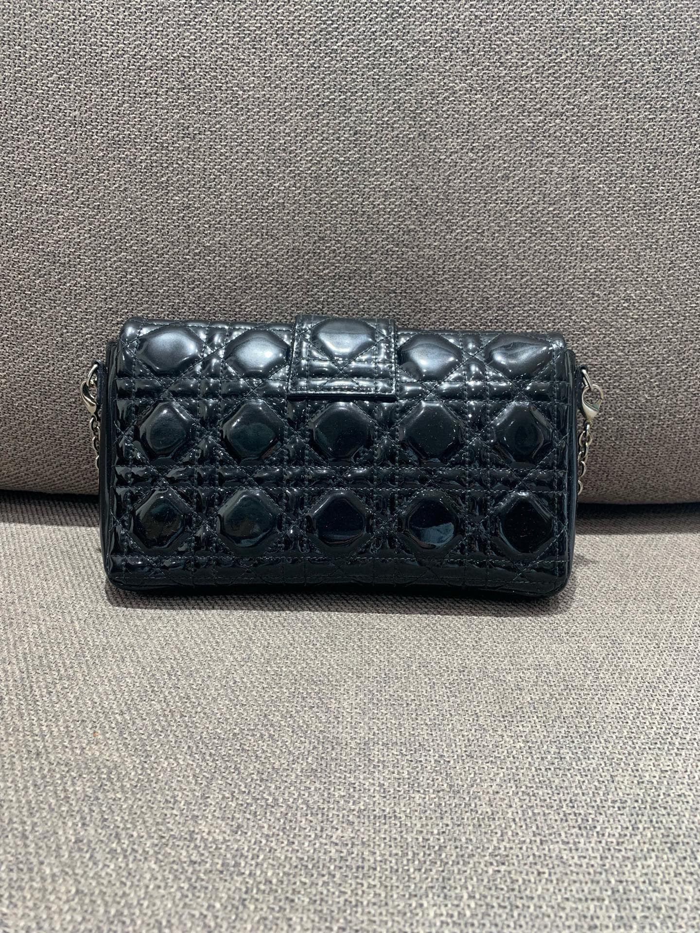 Dior - Lady Dior Wallet on Chain - Patent leather - Black - (mini)
